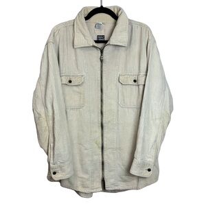 Teva Cream Corduroy Zip Up Shacket sz L